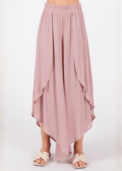 Val's Vacation Flowy Pants (Dusty Rose)