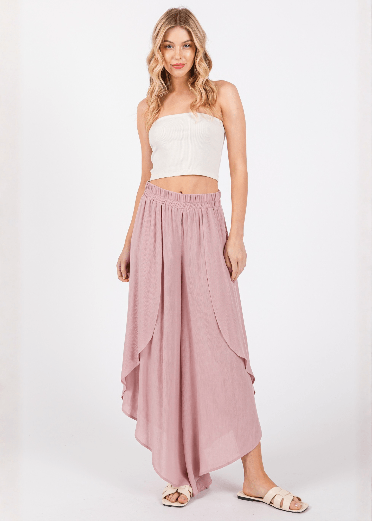 Val's Vacation Flowy Pants (Dusty Rose)