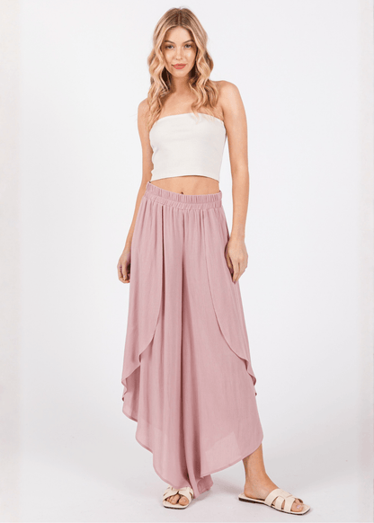 Val's Vacation Flowy Pants (Dusty Rose)