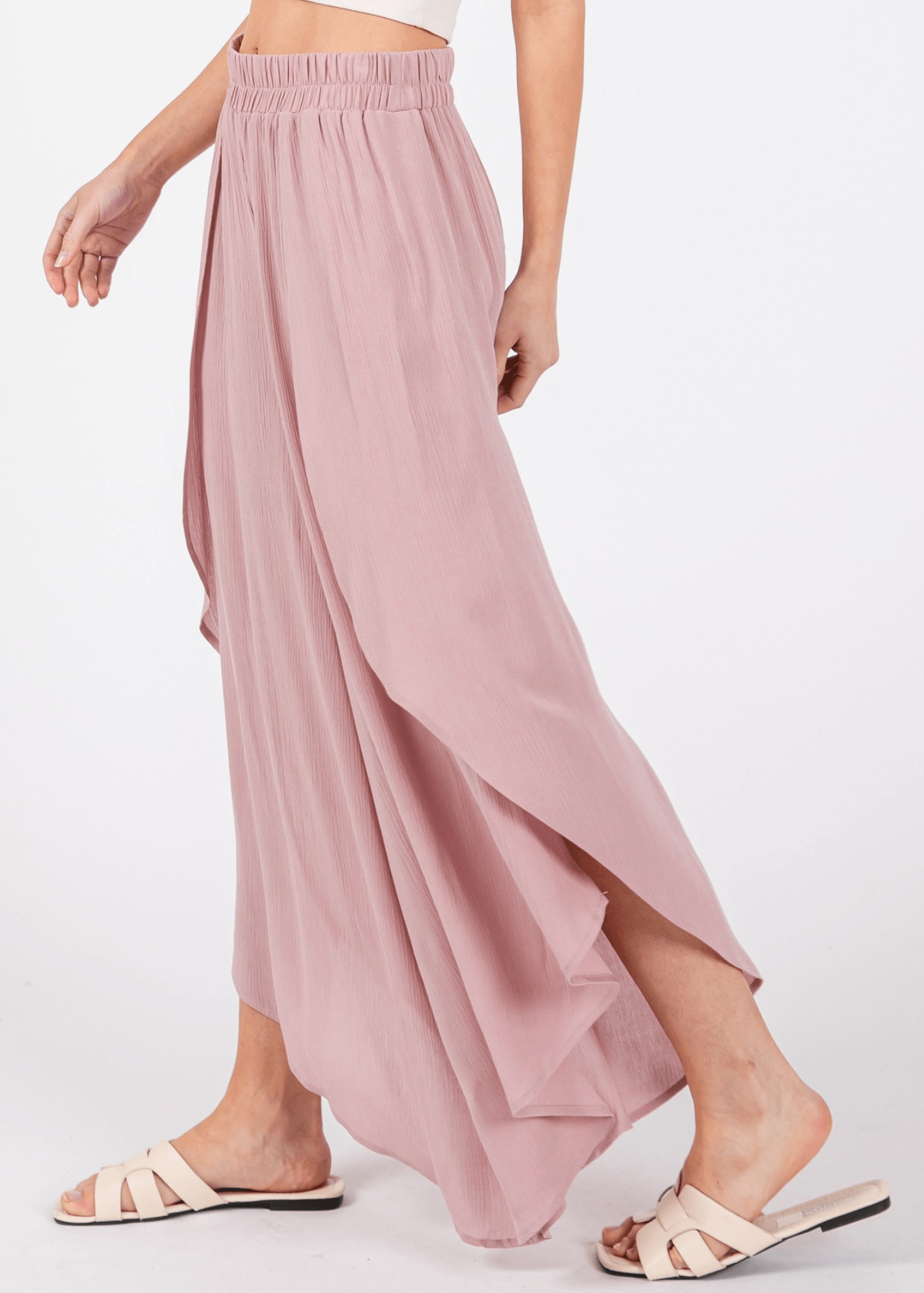 Val's Vacation Flowy Pants (Dusty Rose)