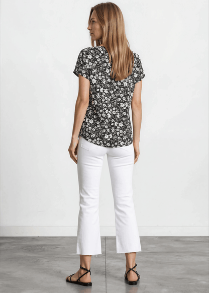 Faith's Floral Print Top in Black