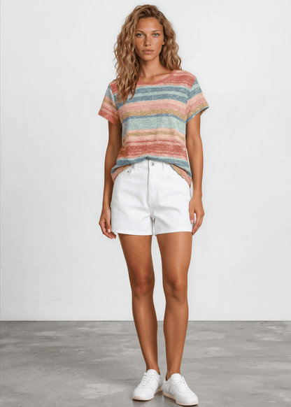 Cary's Colorful Striped Tee