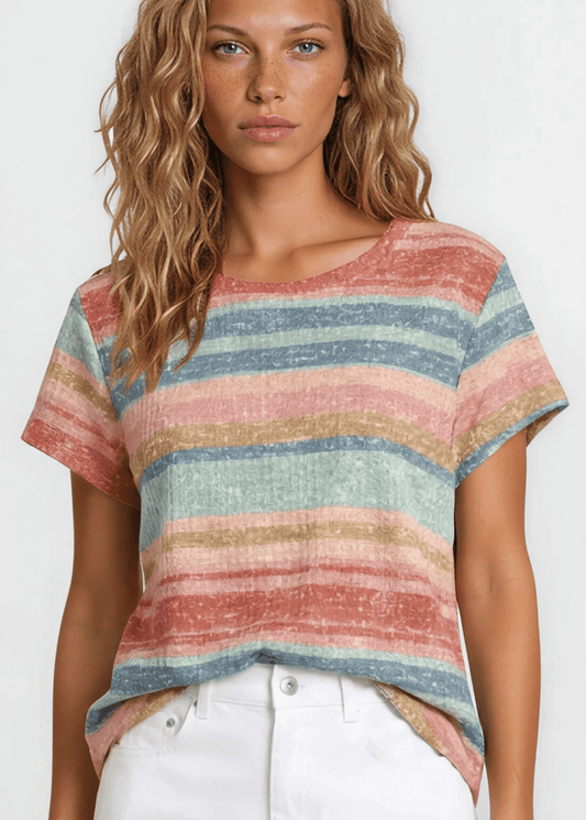 Cary's Colorful Striped Tee