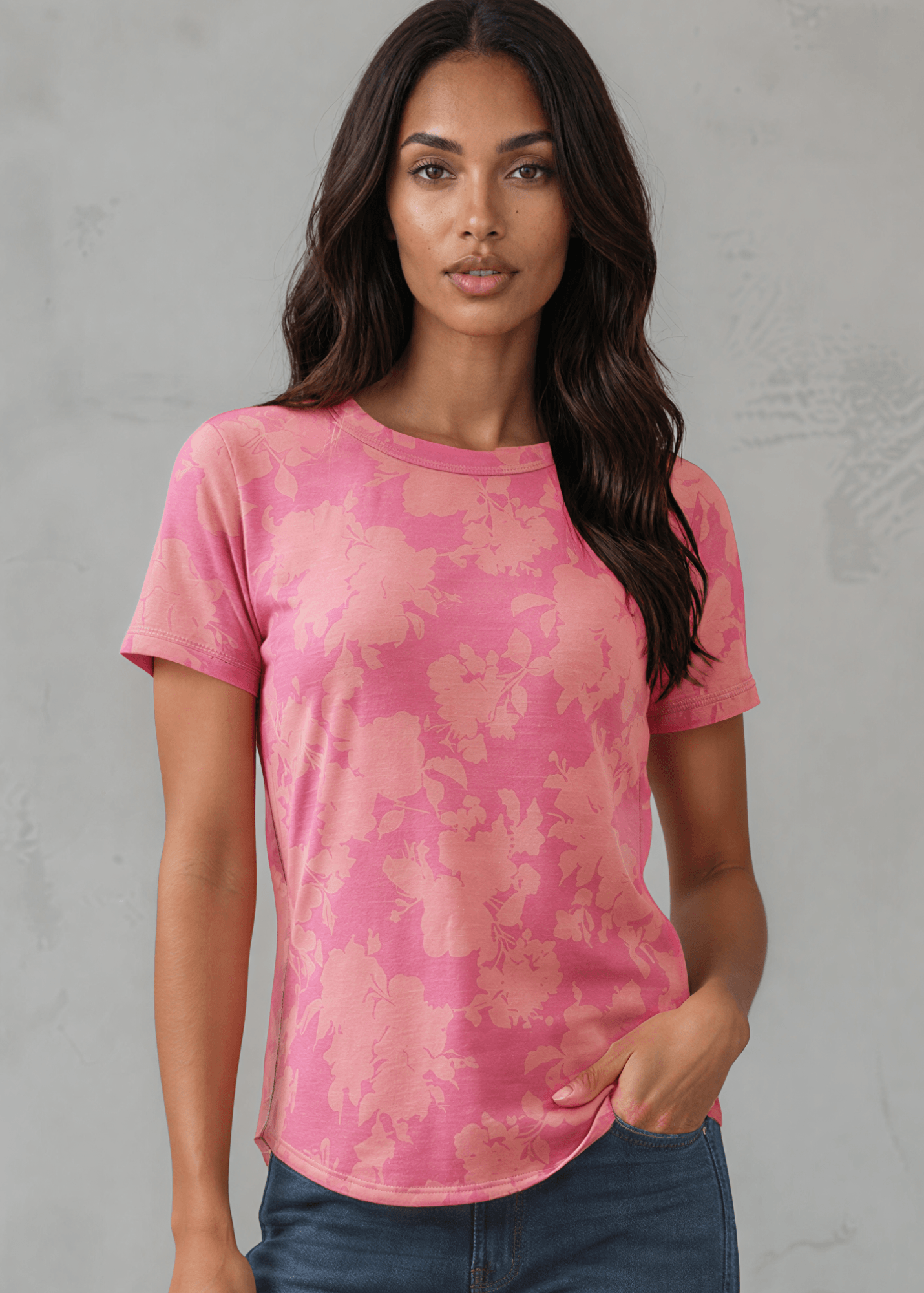 Fuchsia Floral Fashion Tee