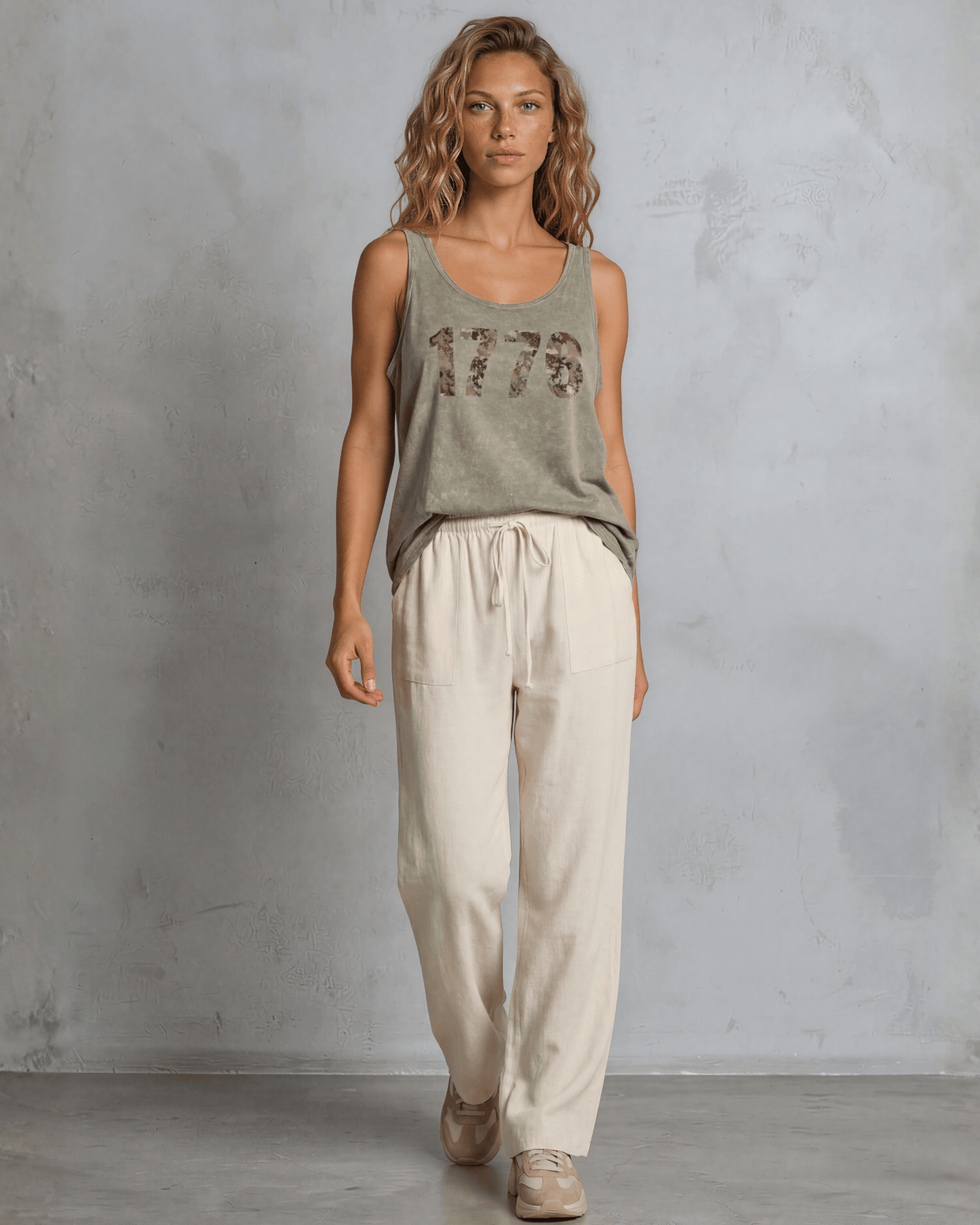 Annie Drawstring Rayon Linen Pants with Pockets - Natural