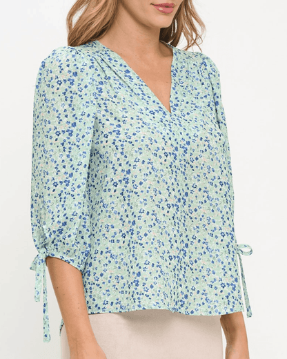 Delilah Ditsy Floral Top - Sage Made in USA