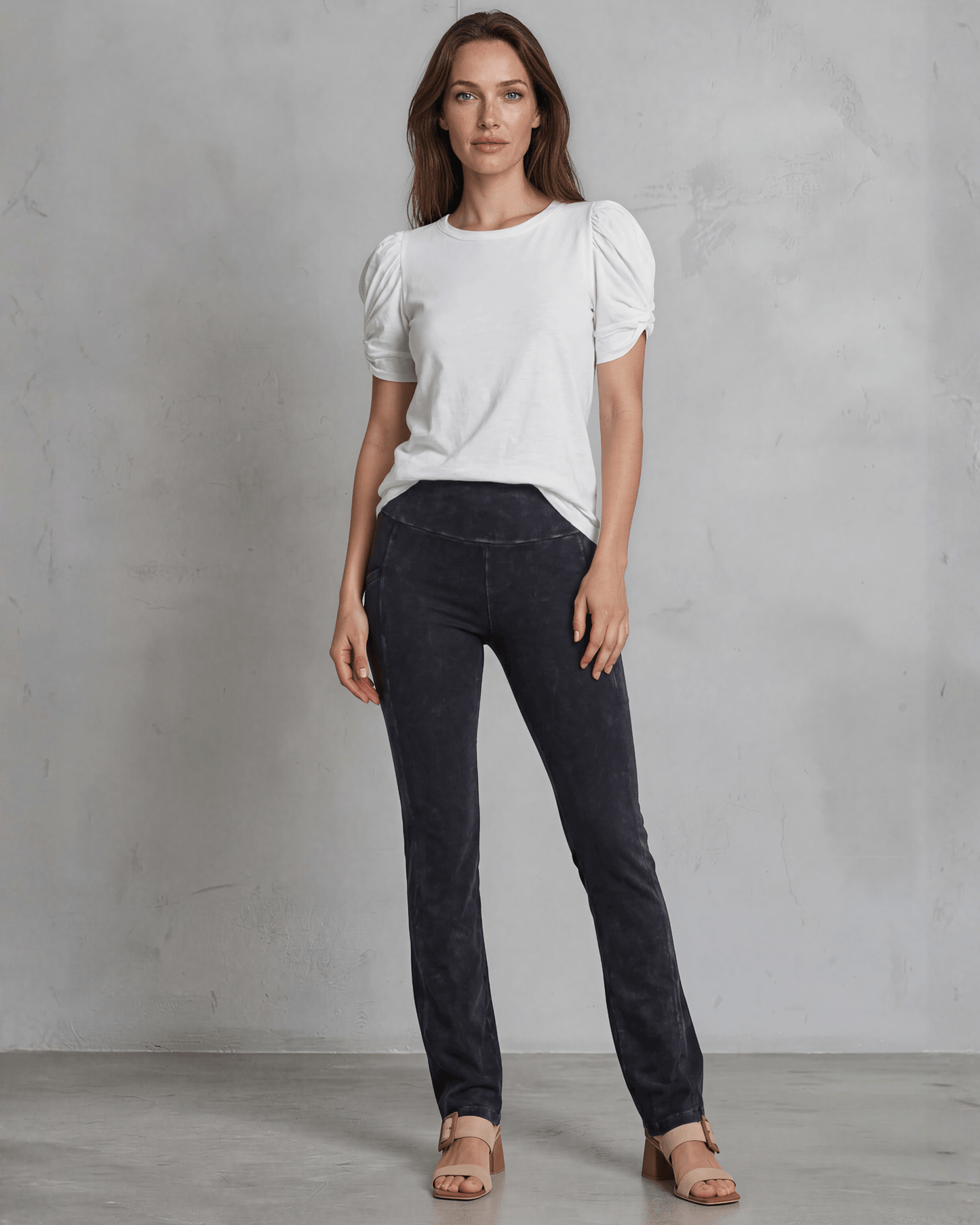 Milly Cotton Puff Sleeve Top with Knot Detail