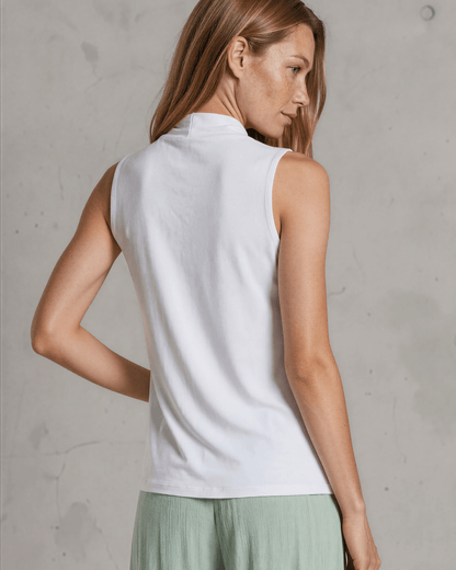 Nikki Cowl Neck Jersey Top - White