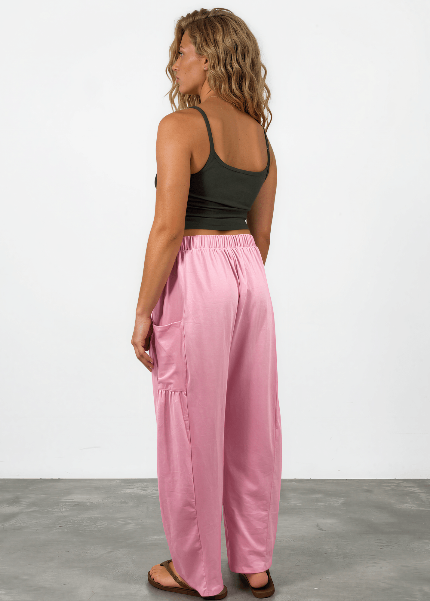 Bailey Baggy Drawstring Pants - Pink