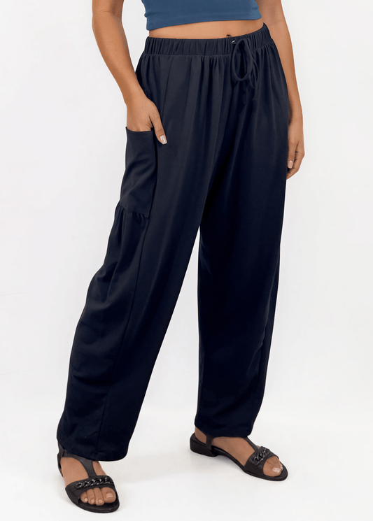 Bailey Baggy Drawstring Pants - Black