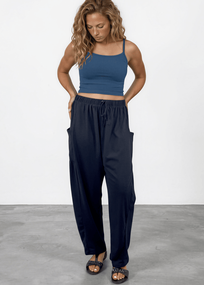 Bailey Baggy Drawstring Pants - Black