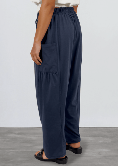 Bailey Baggy Drawstring Pants - Navy