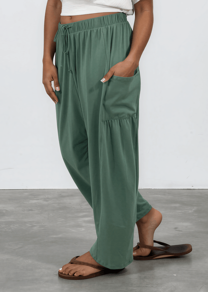 Bailey Baggy Drawstring Pants - Sage