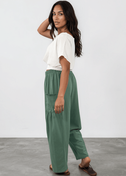 Bailey Baggy Drawstring Pants - Sage