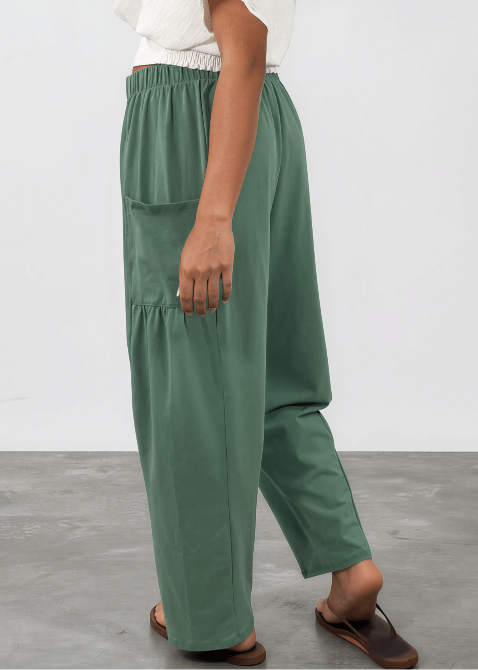Bailey Baggy Drawstring Pants - Sage