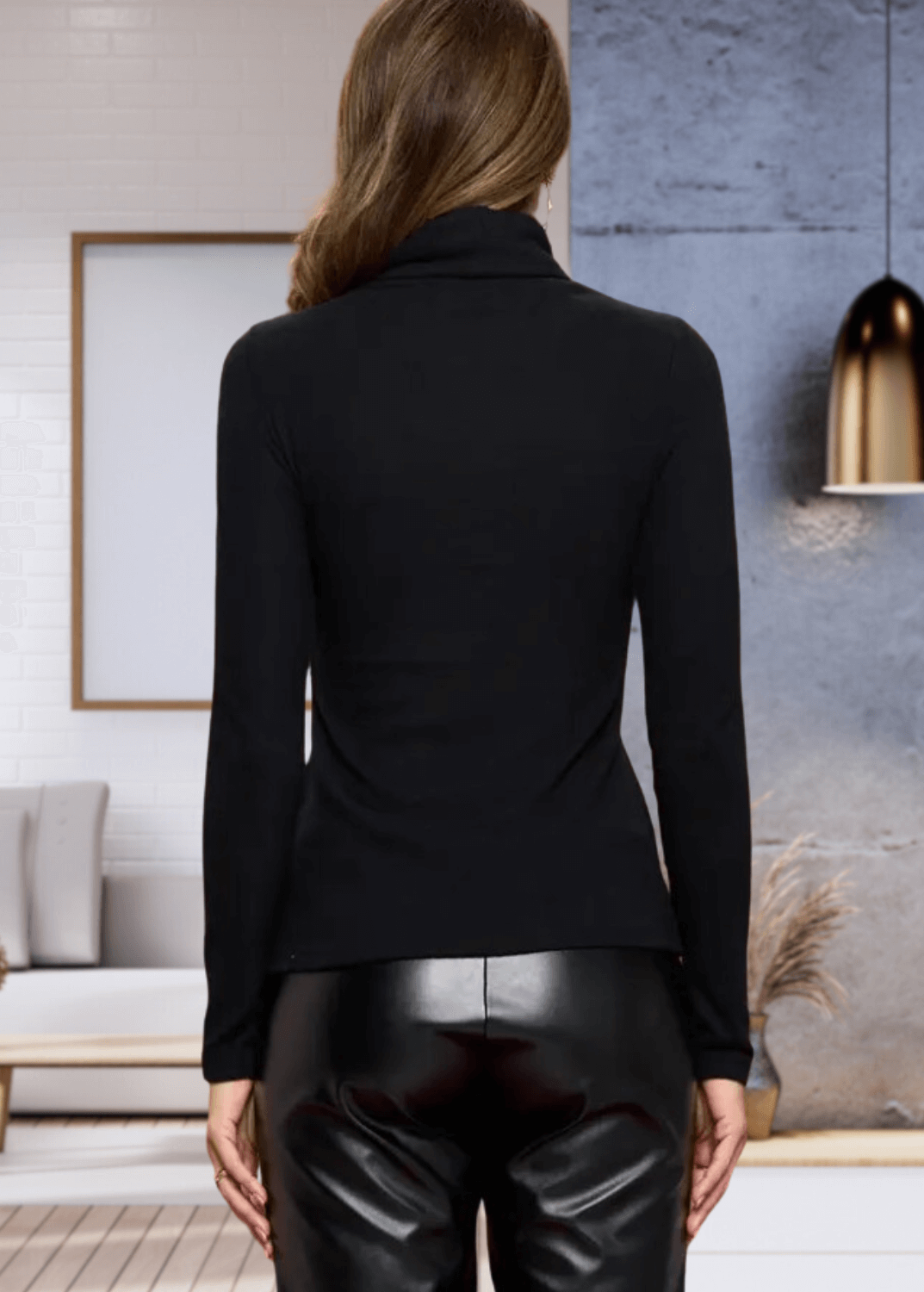 Kate Classic Solid Knit Fitted Turtle Neck