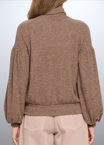 Gloria Puff Sleeve Turtle Neck Sweater