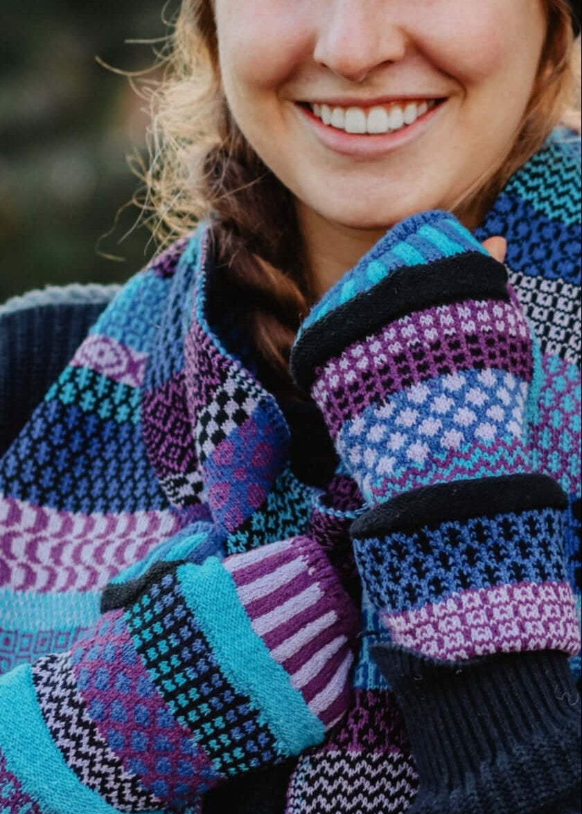 RASPBERRY Knitted Fingerless Gloves