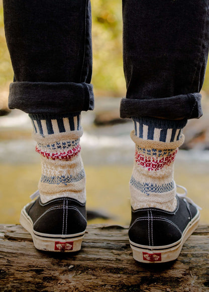 BATEAU MOUCHE Knitted Crew Socks Made in USA by Solmate