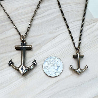 STRENGTH Hold Fast Anchor Necklace - Bronze