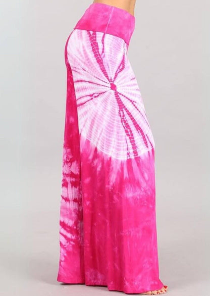 Unique Dyed Palazzo Lounge Pants Fuchsia