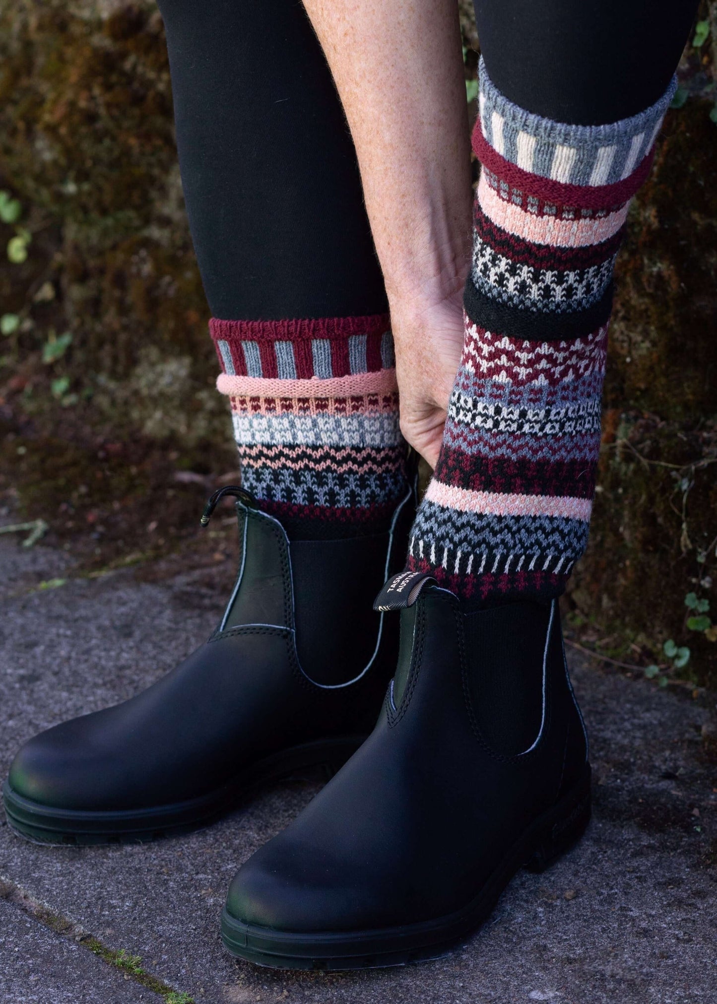 ROSEWOOD Wool Blend Knitted Crew Socks Made in USA