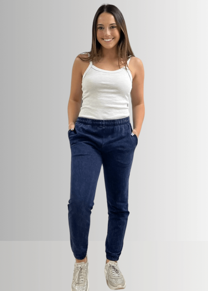 All Day French Terry Pocket Joggers Dark Denim