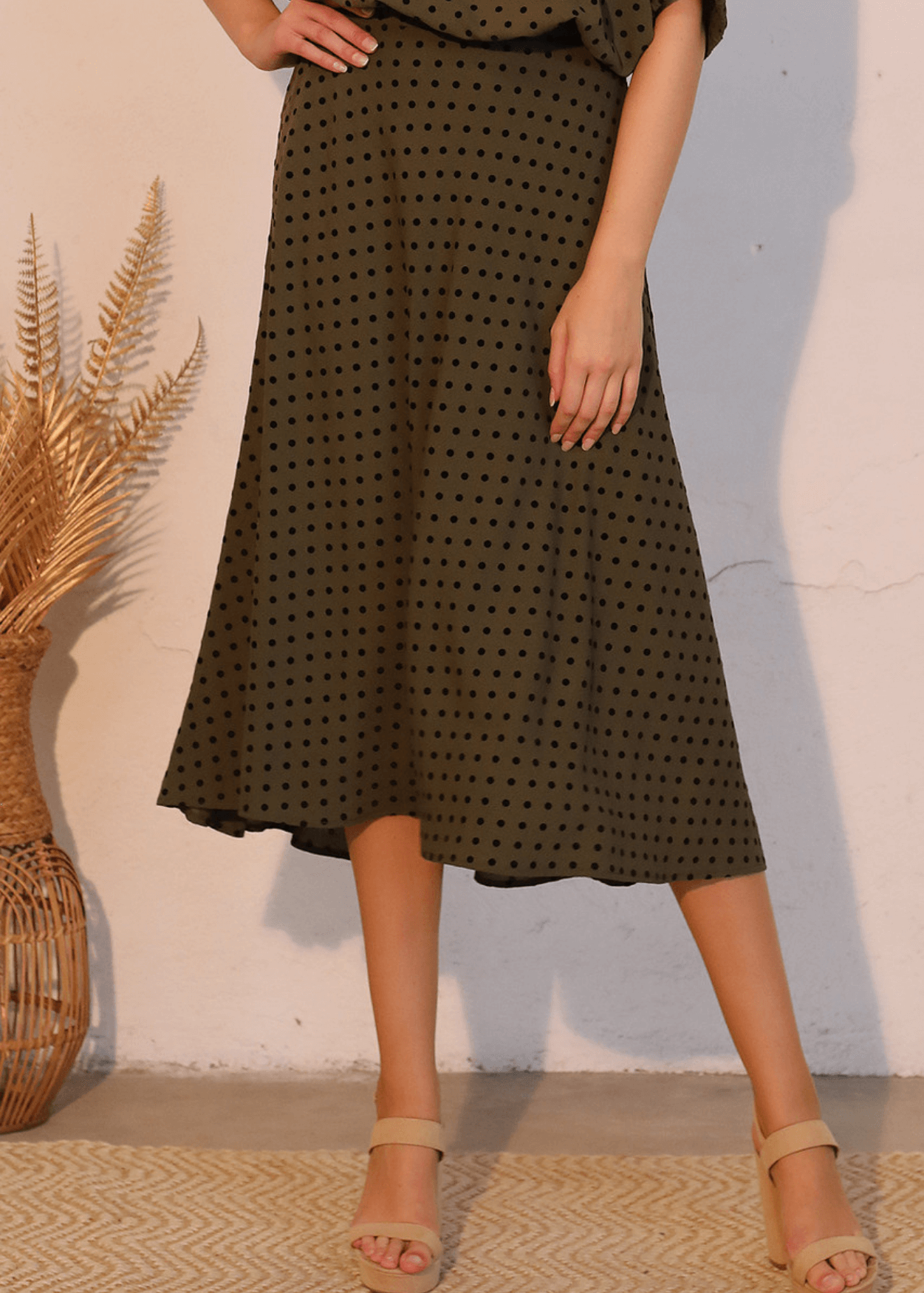 Flocked Polka Dot Set