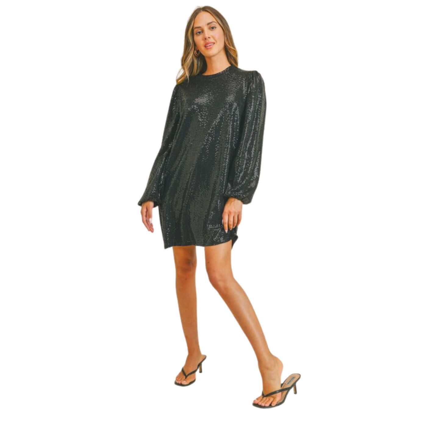Glam Puff Sleeve Mini Dress CLEARANCE FINAL SALE