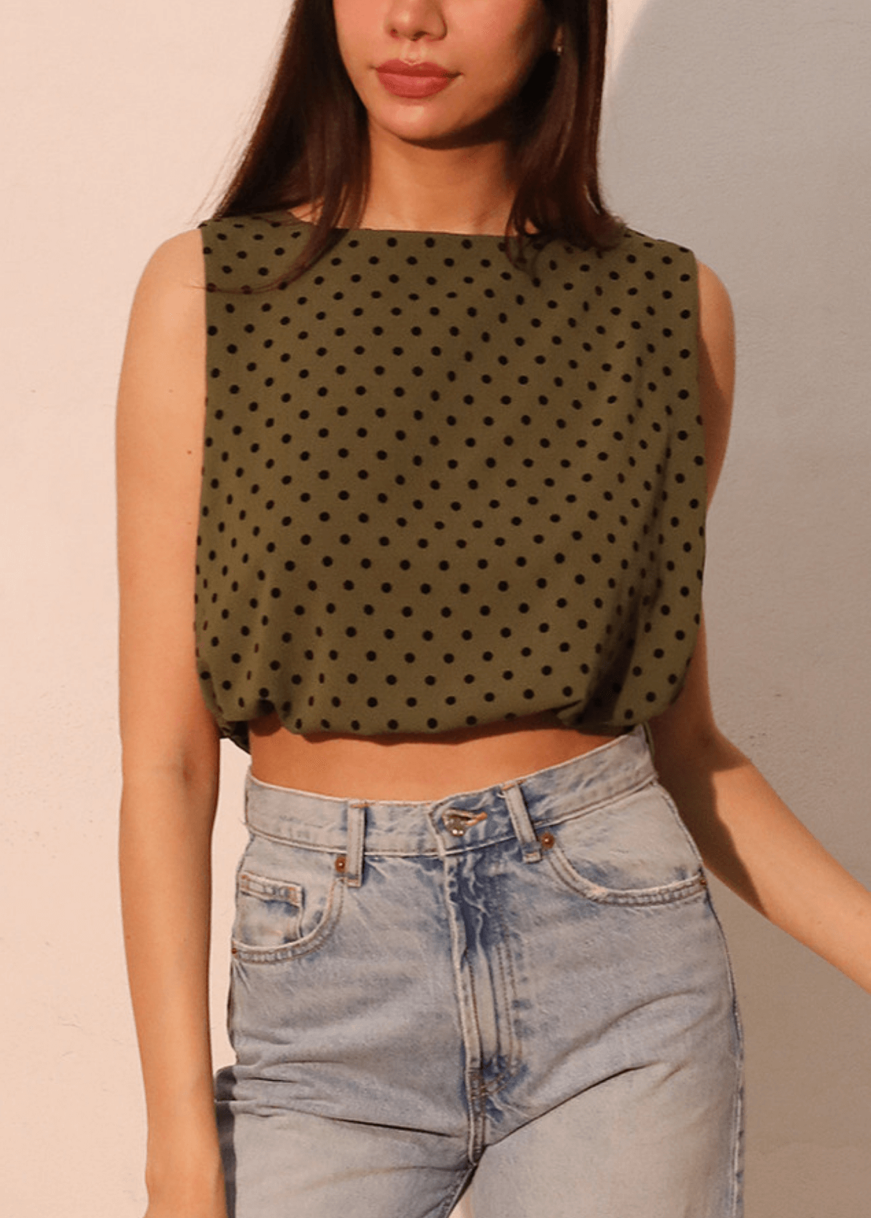 Flocked Polka Dot Set