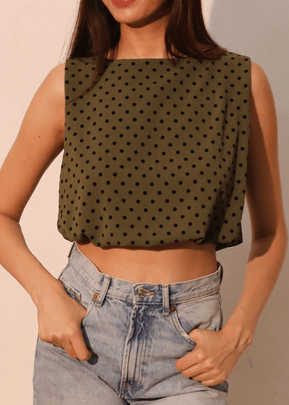 Flocked Polka Dot Set