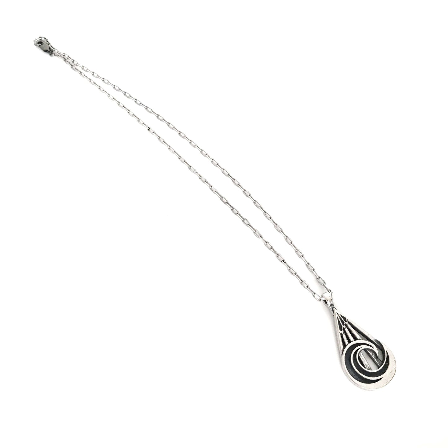 PEACE Mountain Wave Necklace - Sterling Silver