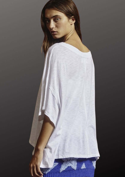 V-Neck Boxy Slub Tee Made in USA