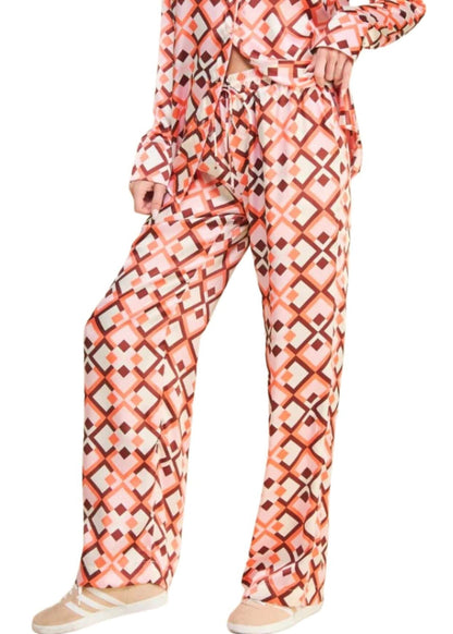 Pink Retro Satin Pants CLEARANCE FINAL SALE