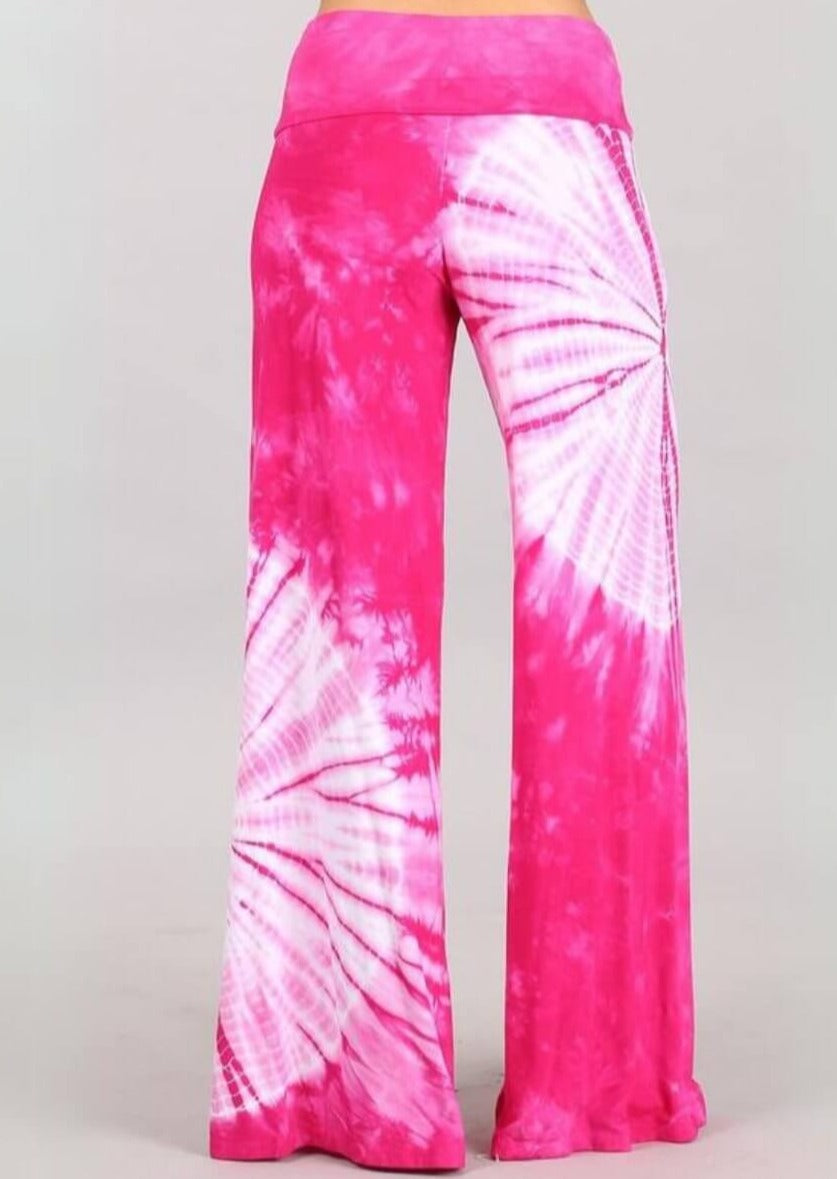 Unique Dyed Palazzo Lounge Pants Fuchsia