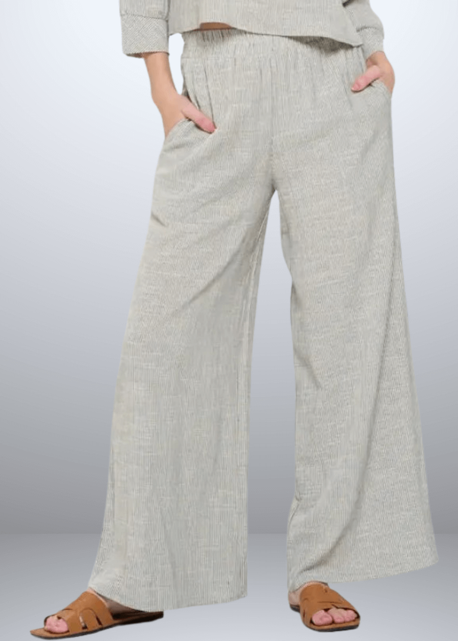 Jane Casual Striped Wide Leg Pants
