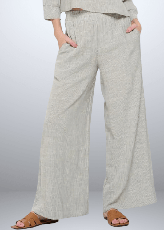 Jane Casual Striped Wide Leg Pants
