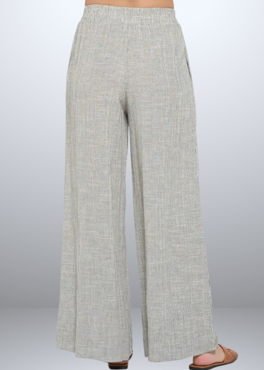 Jane Casual Striped Wide Leg Pants