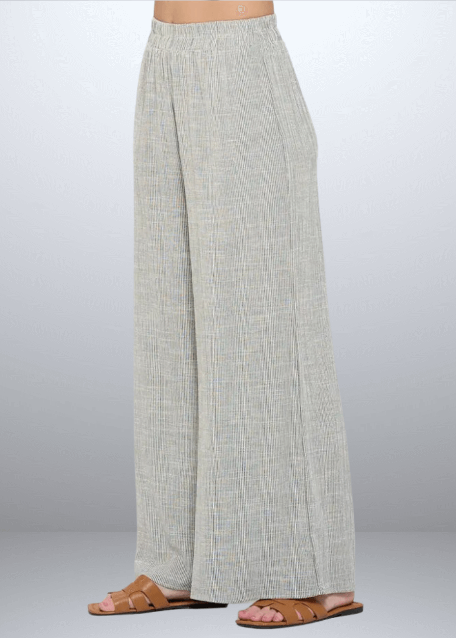 Jane Casual Striped Wide Leg Pants