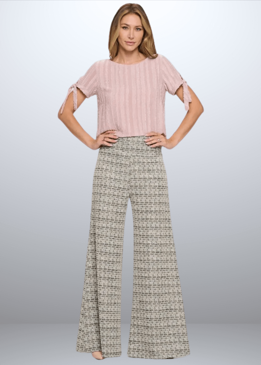 Payton Plaid Tweed Knit Pants