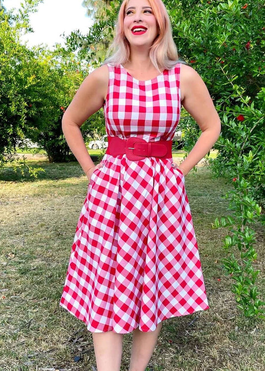 Gingham Midi Dress