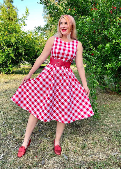 Gingham Midi Dress