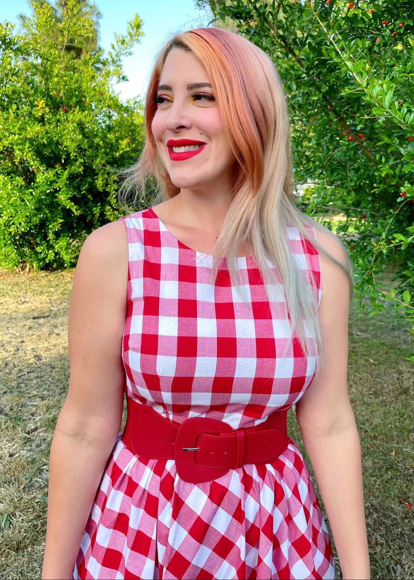 Gingham Midi Dress