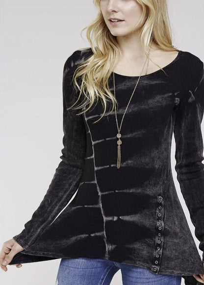 Asymmetrical Scoop Neck Thermal Tunic Made in USA