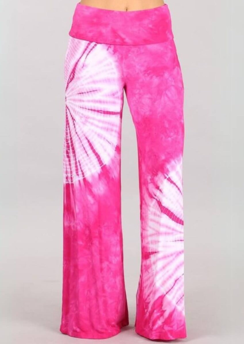 Unique Dyed Palazzo Lounge Pants Fuchsia