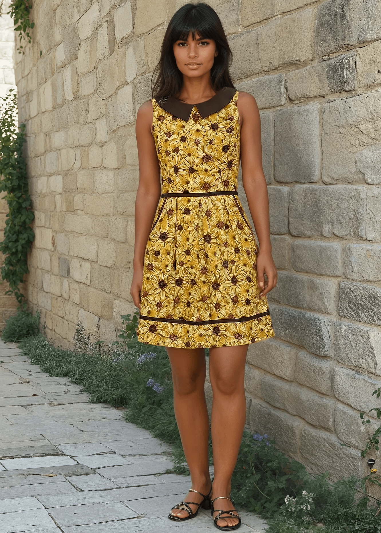 Sunflower Collared Dress