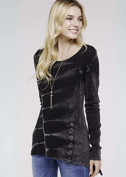 Asymmetrical Scoop Neck Thermal Tunic Made in USA