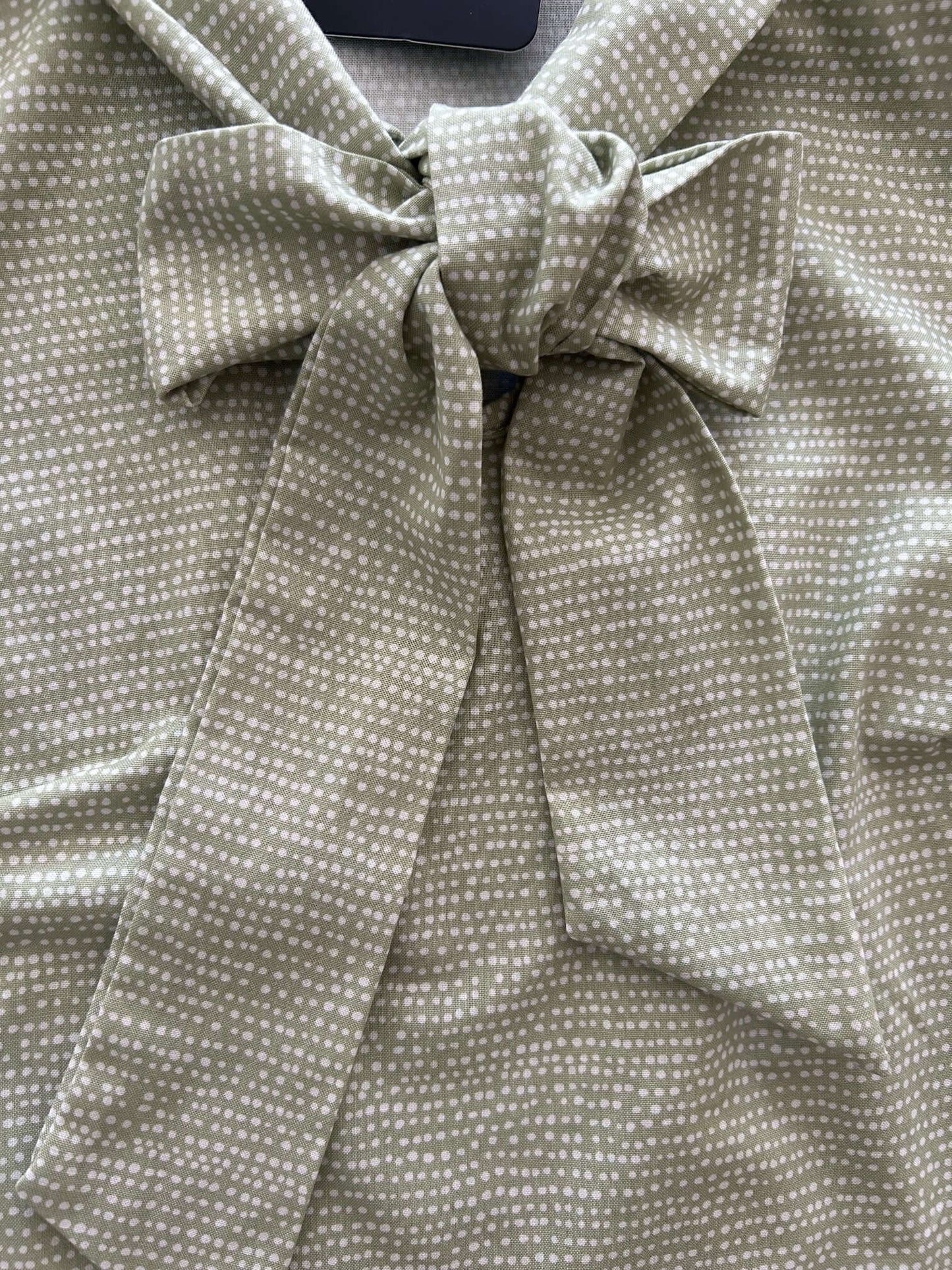 Sage Dot Bow Top