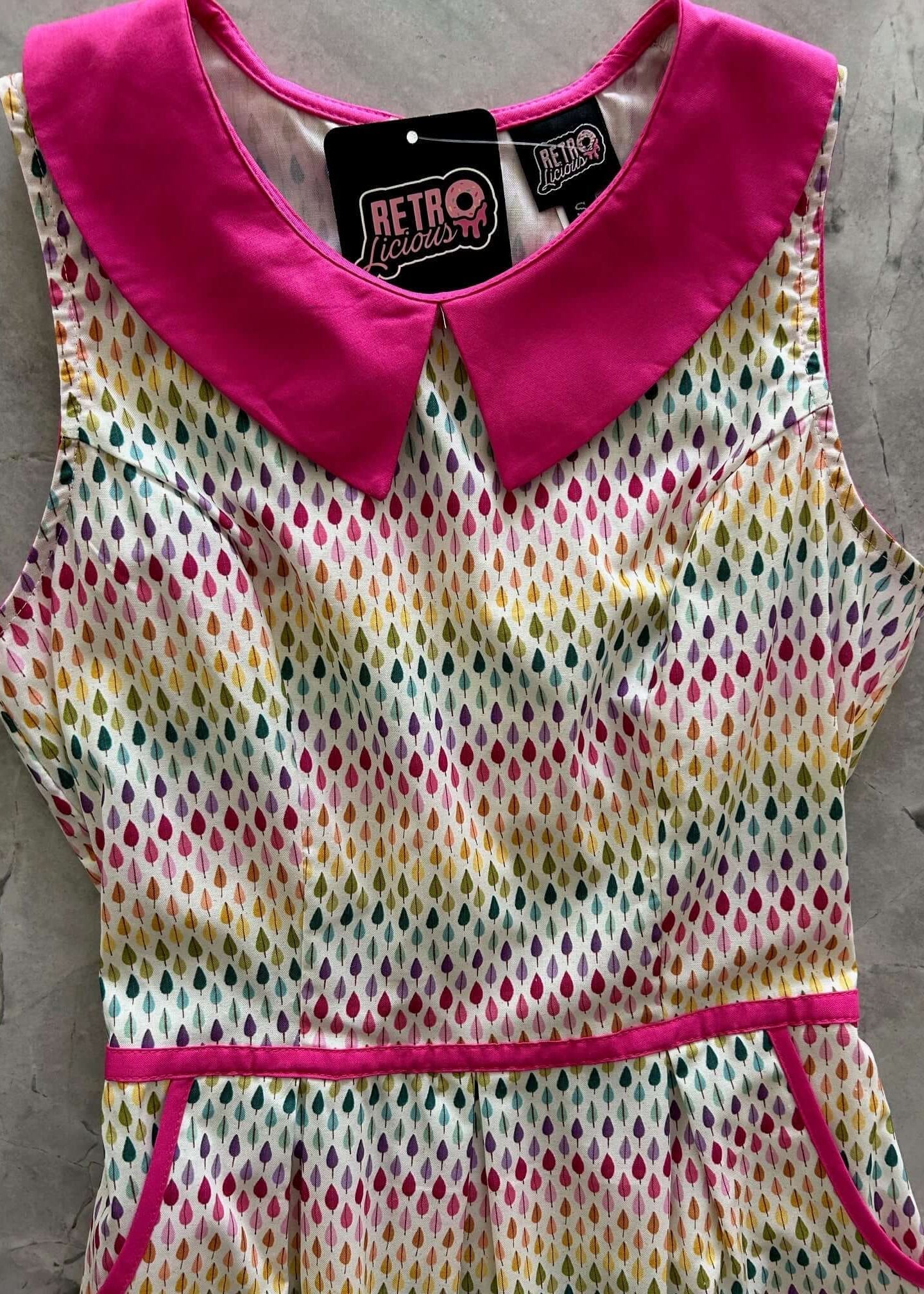 Rainbow Drop Collared Dress