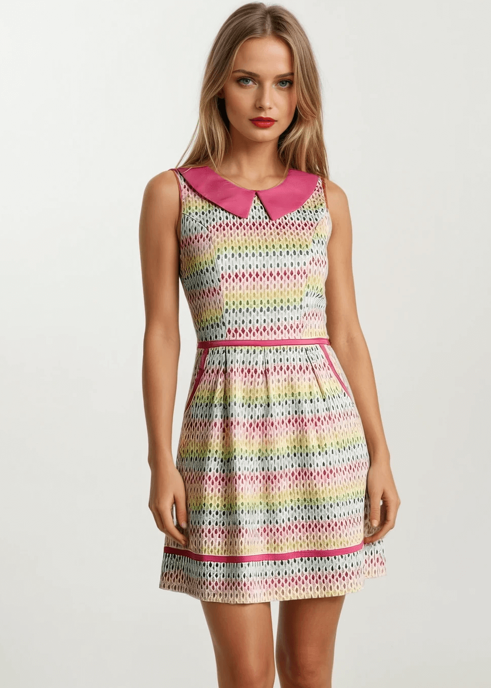 Rainbow Drop Collared Dress